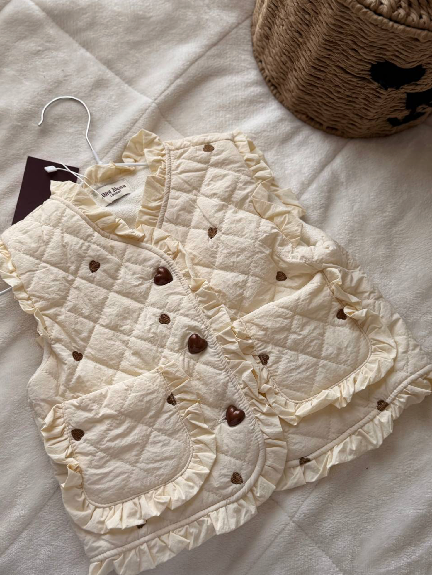 Quilted Insulated Ruffle Vest