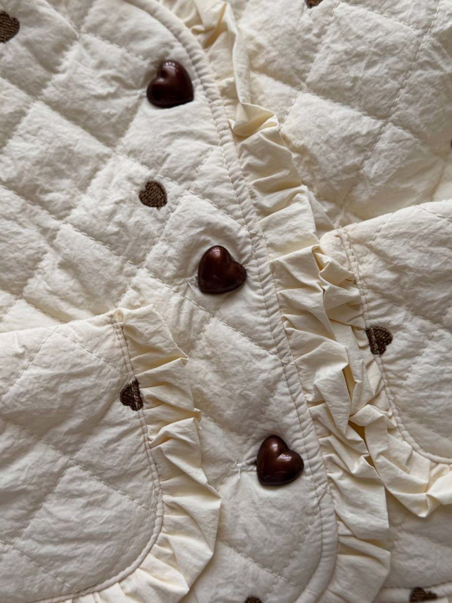 Quilted Insulated Ruffle Vest