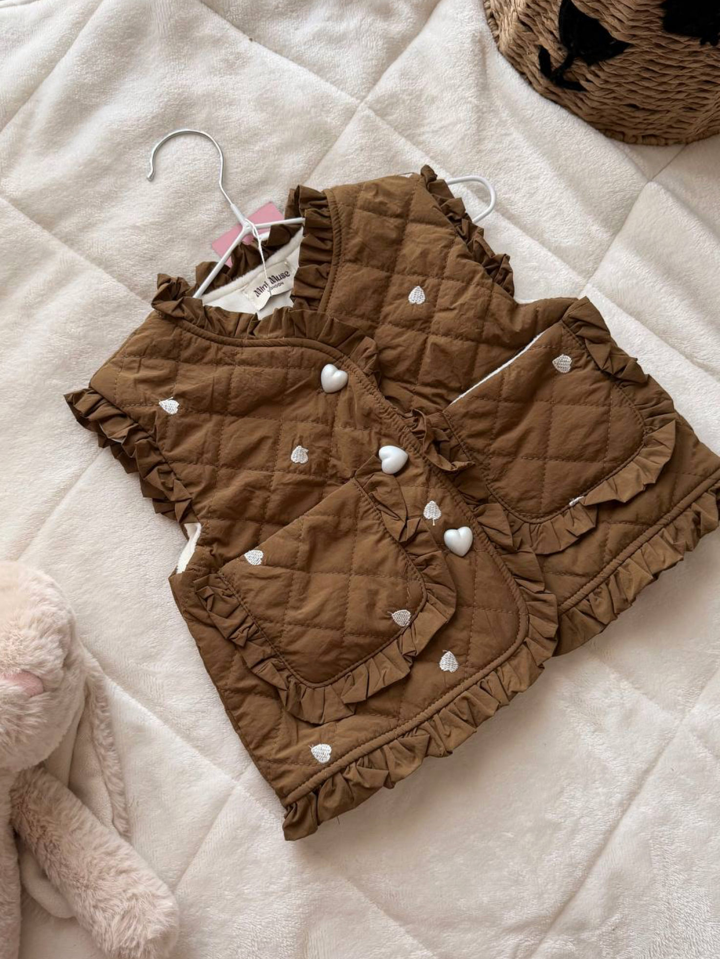 Quilted Insulated Ruffle Vest