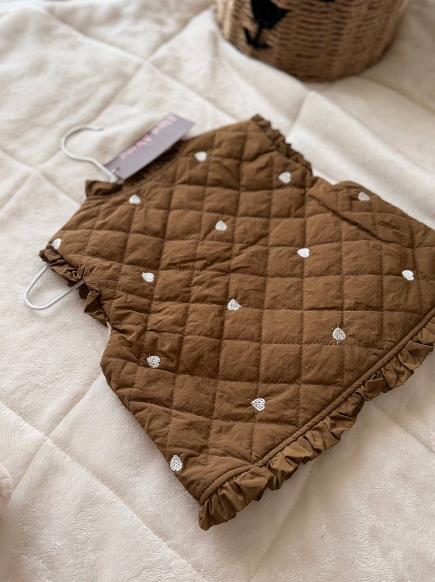 Quilted Insulated Ruffle Vest
